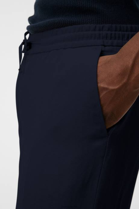 Men J.Lindeberg Navy Baron Tencel Linen Pants Clothing 8R621128