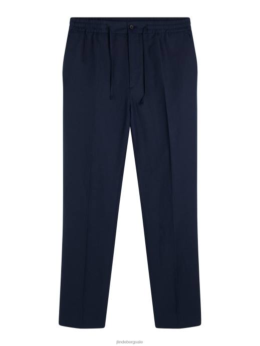 Men J.Lindeberg Navy Baron Tencel Linen Pants Clothing 8R621128