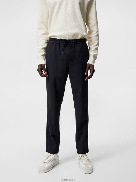 Men J.Lindeberg Navy Melange Sasha Structured 2-Tone Pants Clothing 8R621133