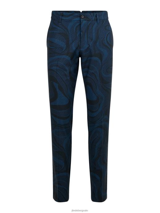 Men J.Lindeberg Navy Swirl Bridge Monogram Ellott Print Golf Pant Clothing 8R622220