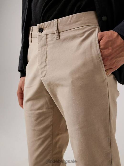Men J.Lindeberg Oyster Brown Chaze Stretch Cotton Pants Clothing 8R622255