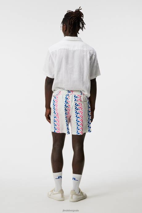 Men J.Lindeberg Pink Painted Bridge Banks Miami Swim Trunks Clothing 8R621111