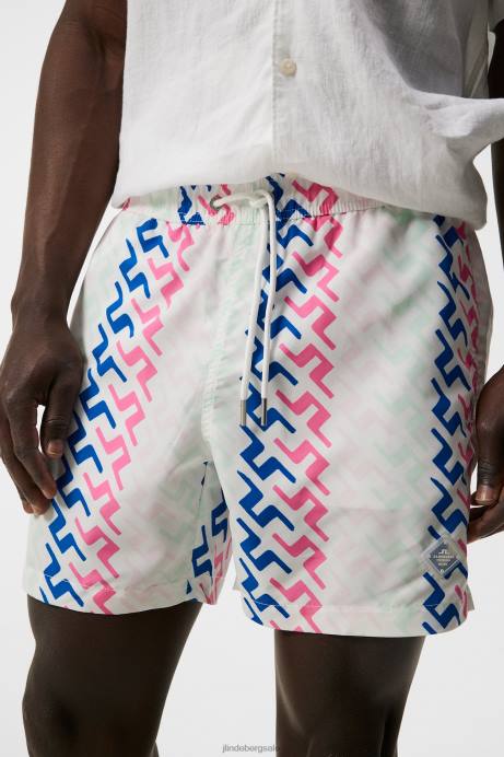Men J.Lindeberg Pink Painted Bridge Banks Miami Swim Trunks Clothing 8R621111