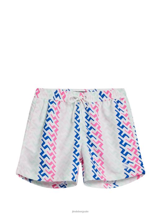 Men J.Lindeberg Pink Painted Bridge Banks Miami Swim Trunks Clothing 8R621111