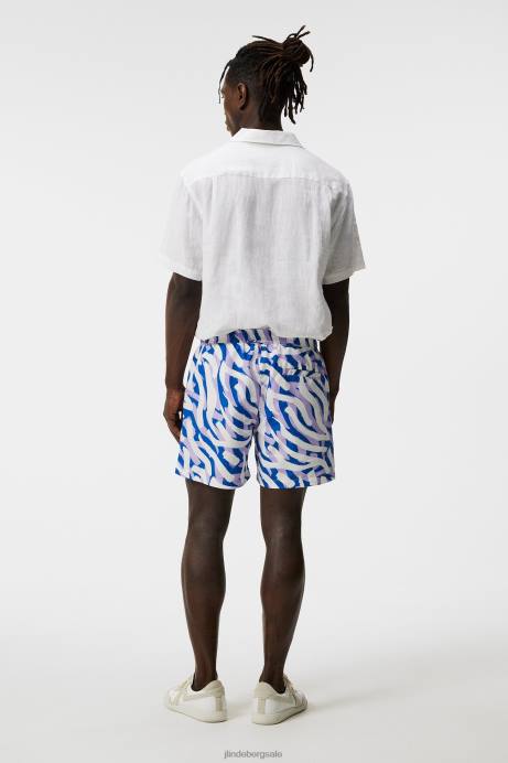 Men J.Lindeberg Purple Painted Zebra Banks Miami Swim Trunks Clothing 8R621110