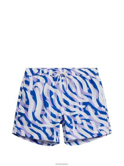 Men J.Lindeberg Purple Painted Zebra Banks Miami Swim Trunks Clothing 8R621110