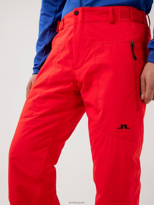 Men J.Lindeberg Racing Red Clarke Ski Pant Clothing 8R622240
