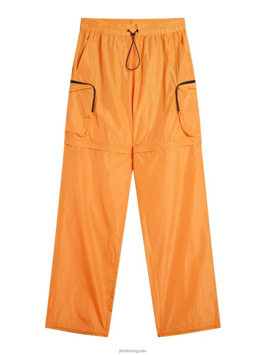 Men J.Lindeberg Russet Orange Glossa Nylon Cargo Pants Clothing 8R621136