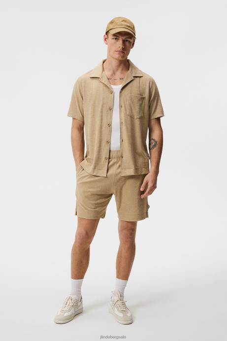 Men J.Lindeberg Safari Beige Allan Terry Shorts Clothing 8R621036