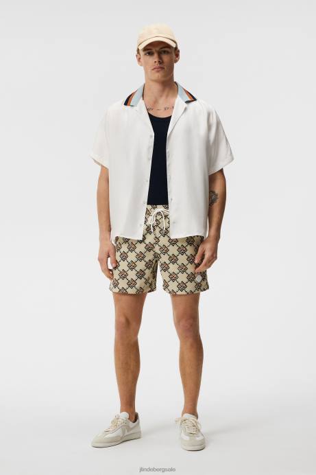 Men J.Lindeberg Safari Beige Banks Diamond Swim Trunks Clothing 8R621119