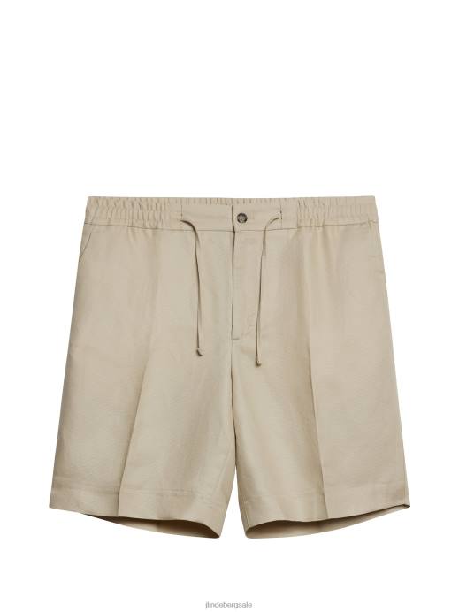 Men J.Lindeberg Safari Beige Baron Tencel Linen Shorts Clothing 8R621125