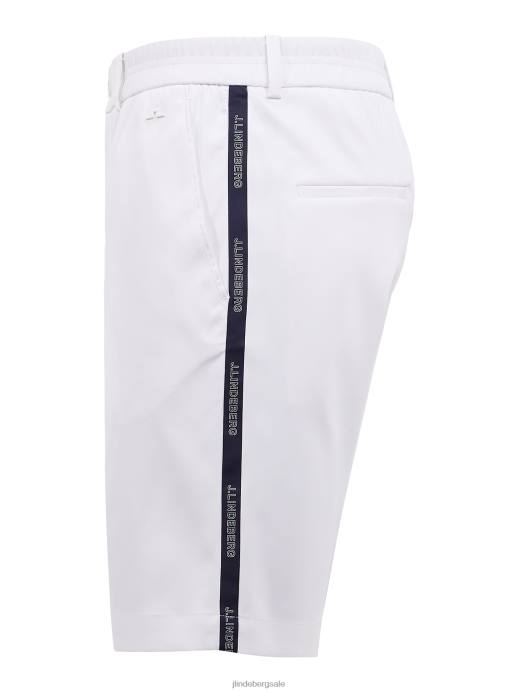 Men J.Lindeberg White Stuart Stripe Shorts Clothing 8R622175