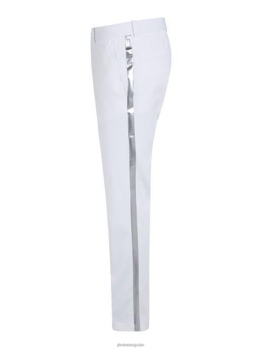 Men J.Lindeberg White Stue Stripe Golf Pant Clothing 8R622211