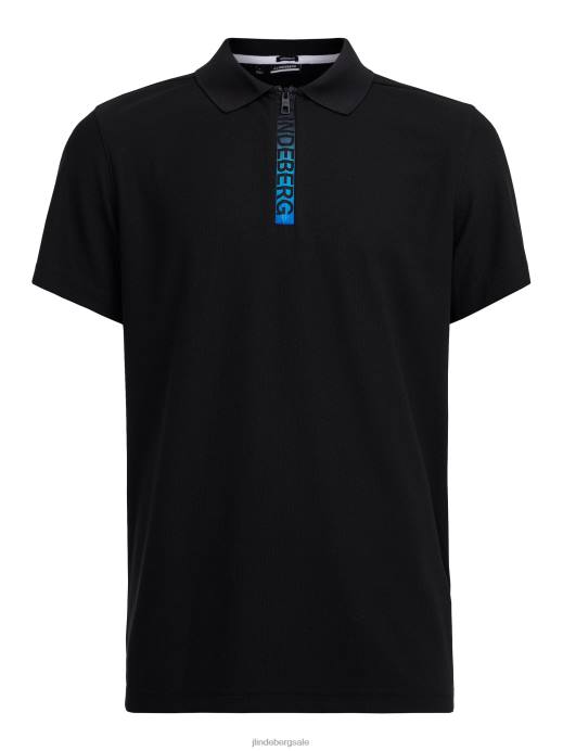 Men J.Lindeberg Black Brayden Golf Polo Clothing 8R622101