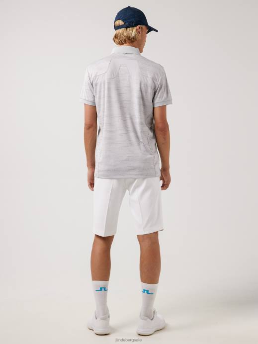 Men J.Lindeberg HQ Grey Kv Print Golf Polo Clothing 8R622120