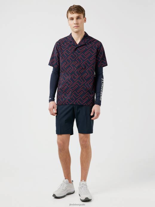 Men J.Lindeberg Ketchup Bridge Monogram Resort Golf Shirt Clothing 8R622099