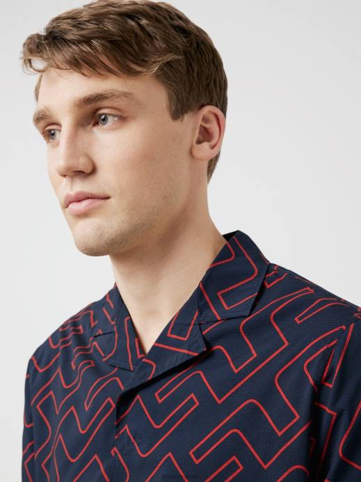 Men J.Lindeberg Ketchup Bridge Monogram Resort Golf Shirt Clothing 8R622099