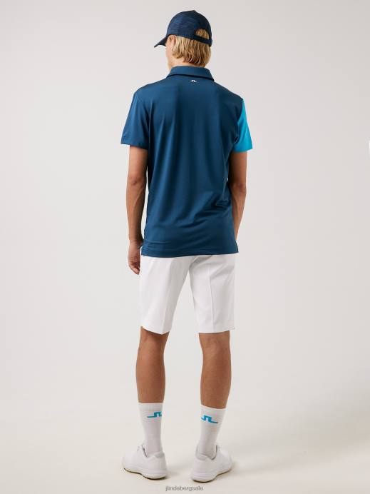 Men J.Lindeberg Majolica Blue Simon Golf Polo Clothing 8R622126
