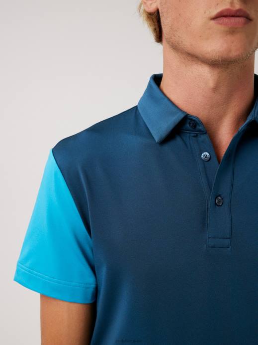 Men J.Lindeberg Majolica Blue Simon Golf Polo Clothing 8R622126
