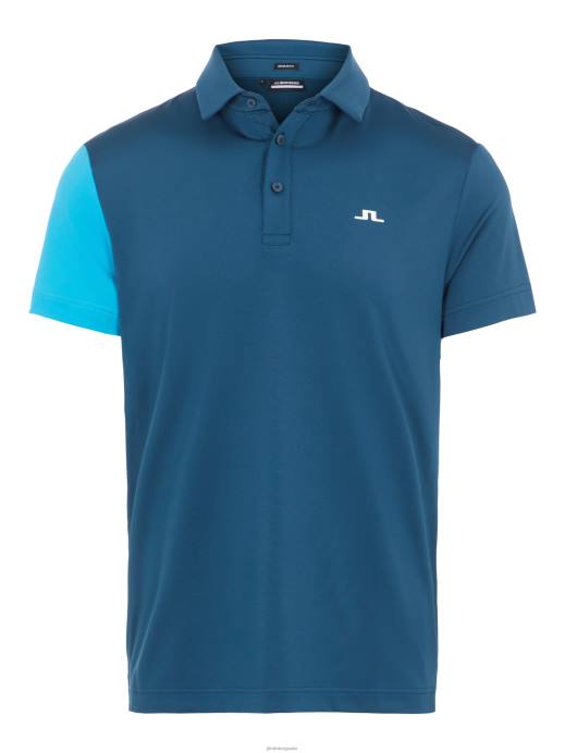 Men J.Lindeberg Majolica Blue Simon Golf Polo Clothing 8R622126