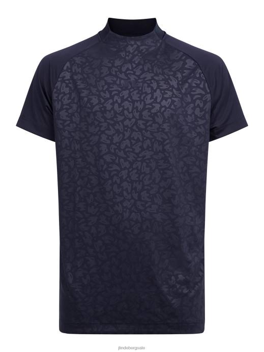 Men J.Lindeberg Navy Benga Print Golf Top Clothing 8R622127