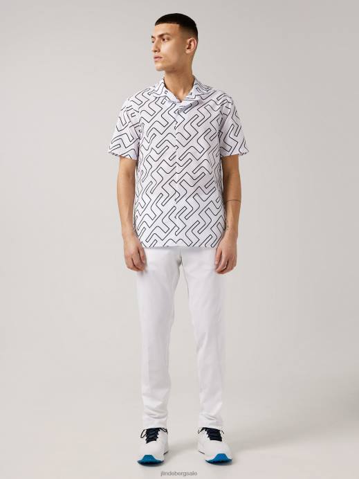 Men J.Lindeberg Navy Bridge Monogram Resort Golf Shirt Clothing 8R622098