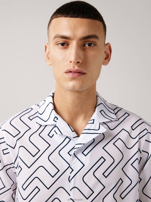 Men J.Lindeberg Navy Bridge Monogram Resort Golf Shirt Clothing 8R622098