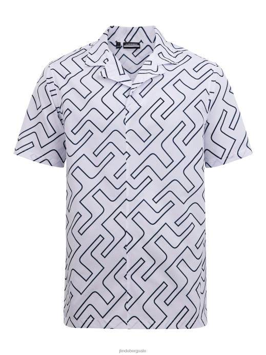 Men J.Lindeberg Navy Bridge Monogram Resort Golf Shirt Clothing 8R622098