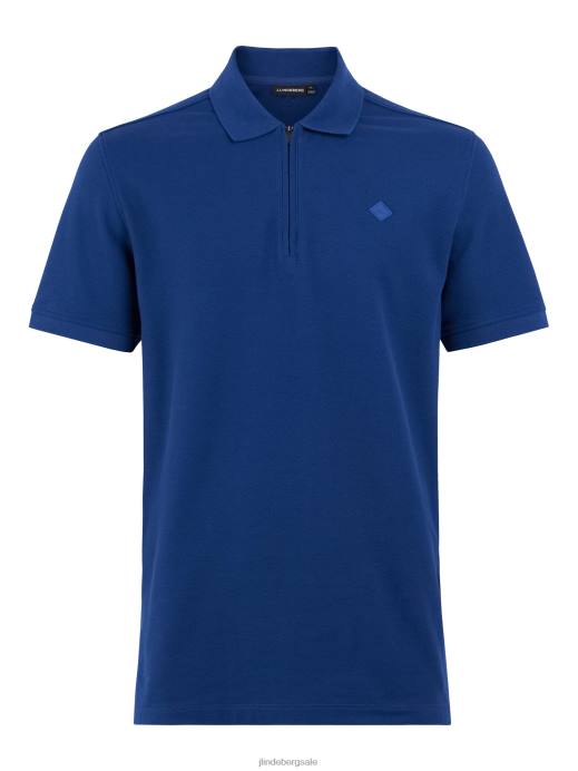 Men J.Lindeberg Navy Peony Arlo Logo Patch Polo Clothing 8R622067