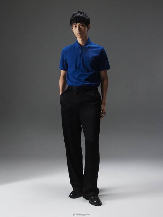 Men J.Lindeberg Navy Peony Arlo Logo Patch Polo Clothing 8R622067