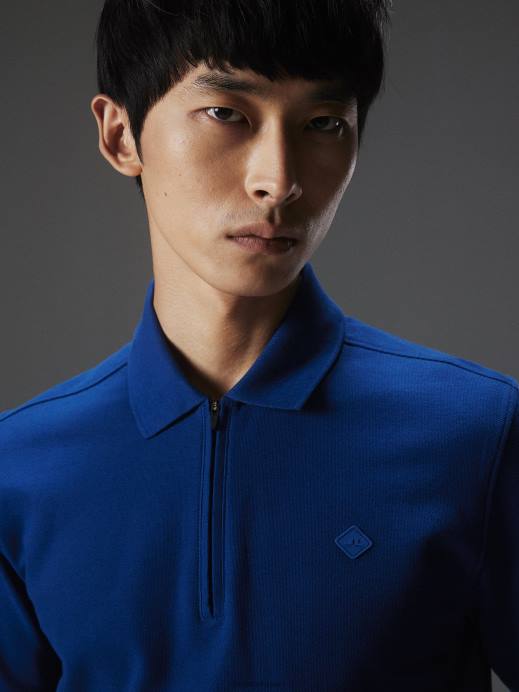 Men J.Lindeberg Navy Peony Arlo Logo Patch Polo Clothing 8R622067