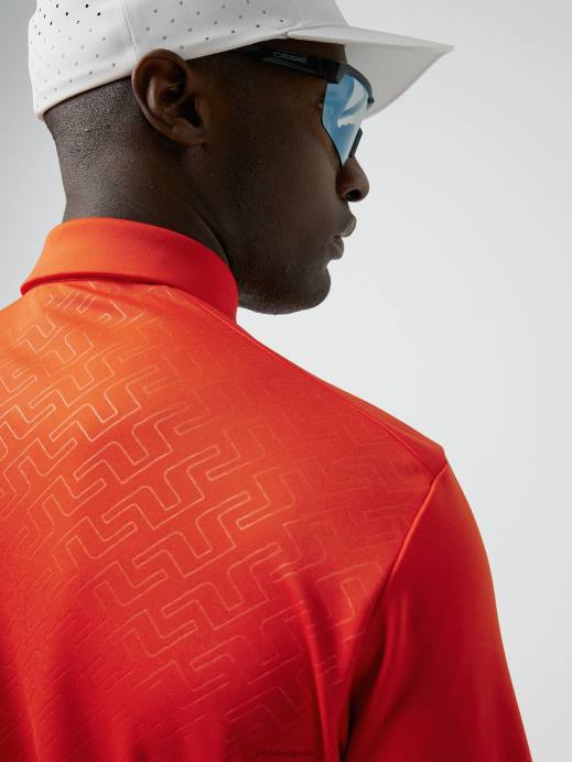 Men J.Lindeberg Tangerine Tango Peat Relaxed Fit Polo Clothing 8R622070