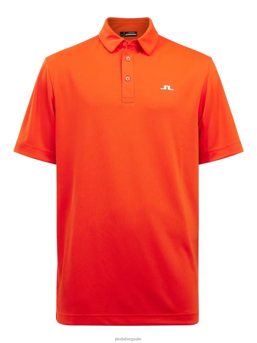 Men J.Lindeberg Tangerine Tango Peat Relaxed Fit Polo Clothing 8R622070