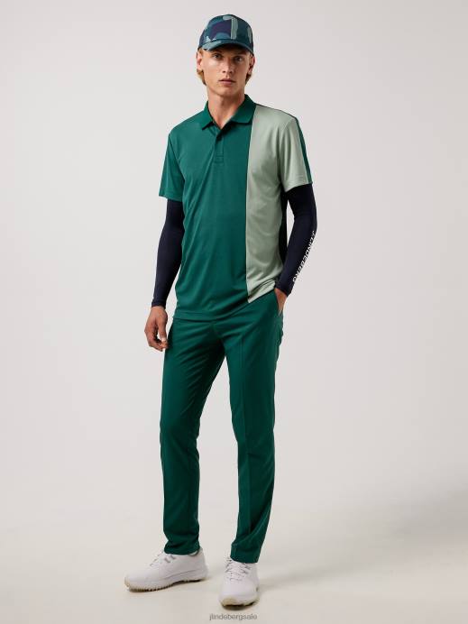 Men J.Lindeberg Treeline Green Maxim Golf Polo Clothing 8R622122