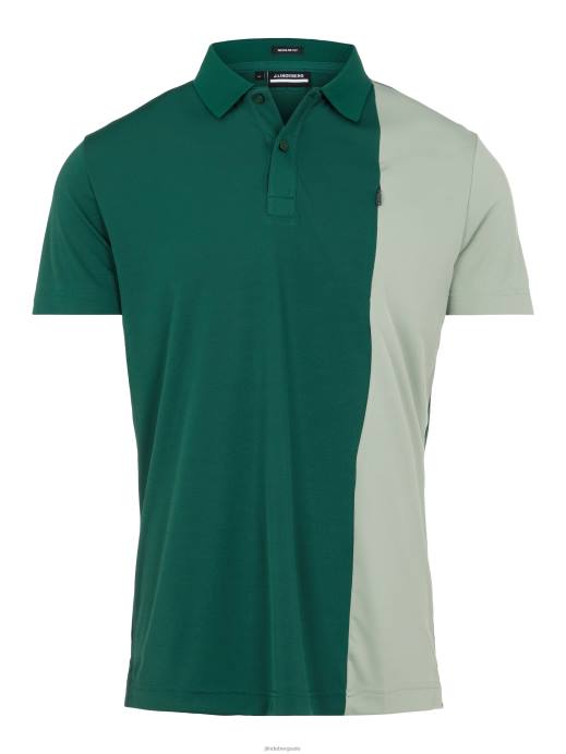 Men J.Lindeberg Treeline Green Maxim Golf Polo Clothing 8R622122