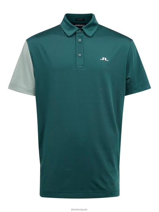 Men J.Lindeberg Treeline Green Simon Golf Polo Clothing 8R622124