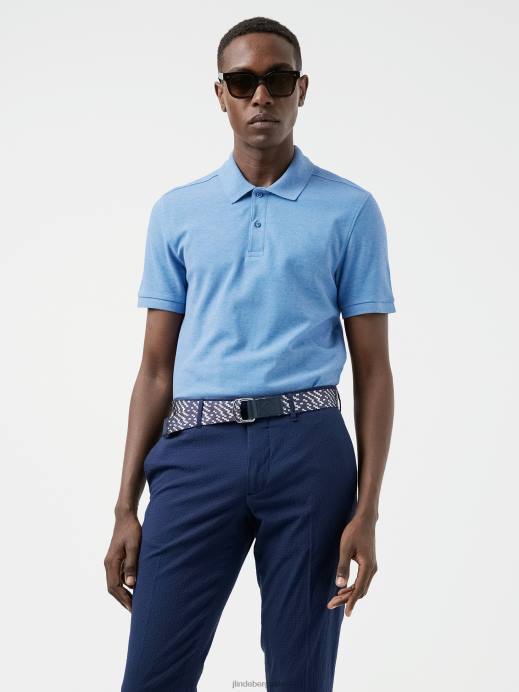 Men J.Lindeberg Ultramarine Troy Pique Polo Clothing 8R622093