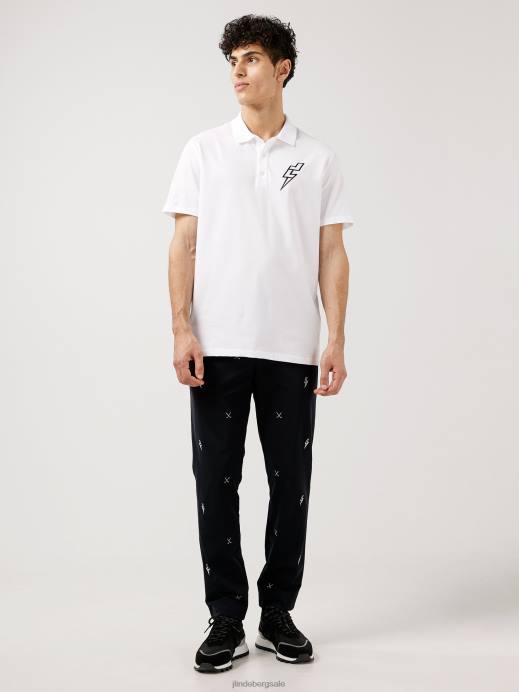 Men J.Lindeberg Whisper White Strike Rib Jersey Polo Clothing 8R622108
