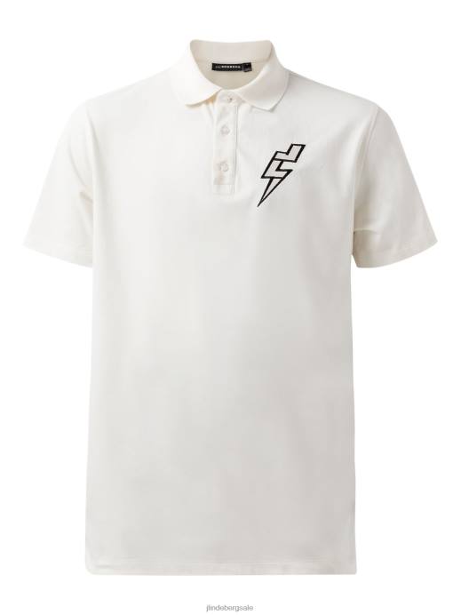 Men J.Lindeberg Whisper White Strike Rib Jersey Polo Clothing 8R622108