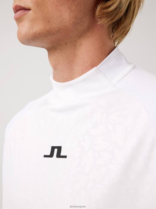 Men J.Lindeberg White Benga Print Golf Top Clothing 8R622128