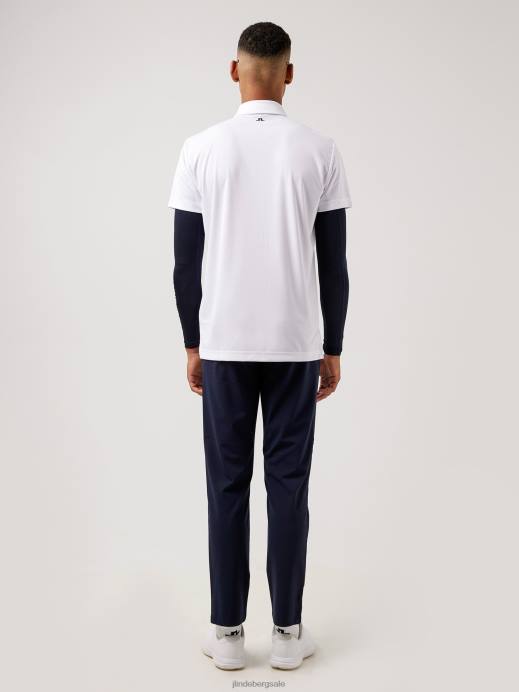 Men J.Lindeberg White Joel Golf Polo Clothing 8R622116