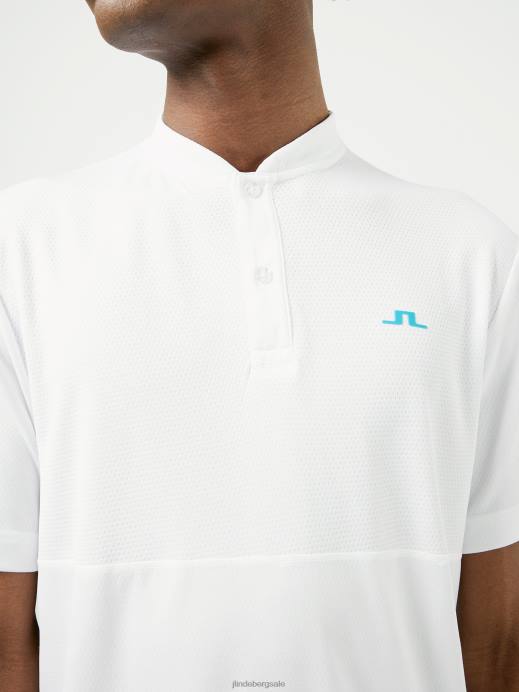 Men J.Lindeberg White Jordan Relaxed Fit Polo Clothing 8R622073