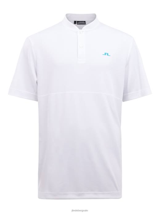 Men J.Lindeberg White Jordan Relaxed Fit Polo Clothing 8R622073