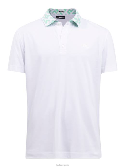 Men J.Lindeberg White Lux Bridge Golf Polo Clothing 8R622079
