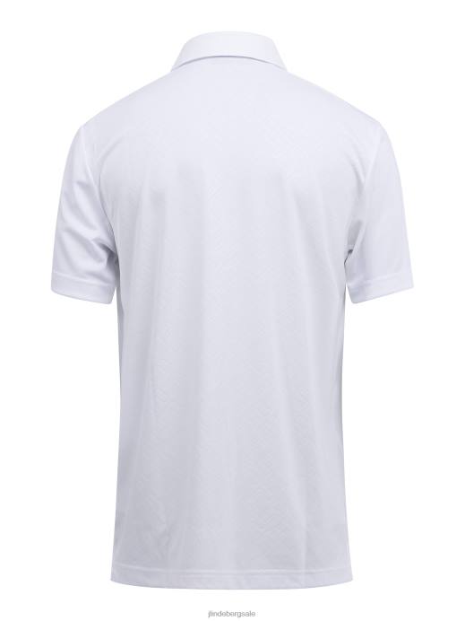 Men J.Lindeberg White Peat Relaxed Fit Polo Clothing 8R622072