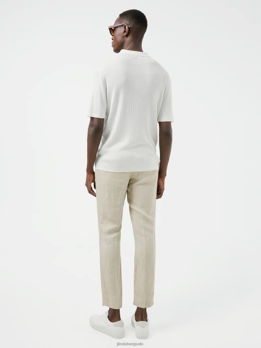 Men J.Lindeberg White Stefan Ribbed Polo Clothing 8R622085