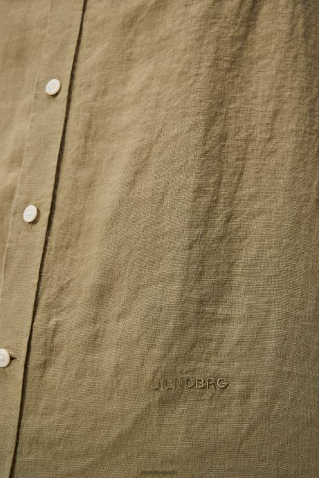 Men J.Lindeberg Aloe Clean Linen Slim Shirt Clothing 8R621189