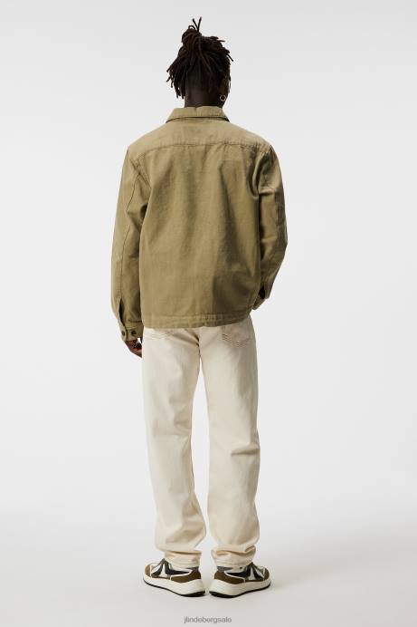 Men J.Lindeberg Aloe Lando Organic Cotton Twill Overshirt Clothing 8R621195