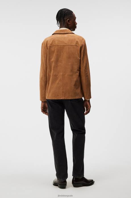 Men J.Lindeberg Chipmunk Jonah Suede Overshirt Clothing 8R621162