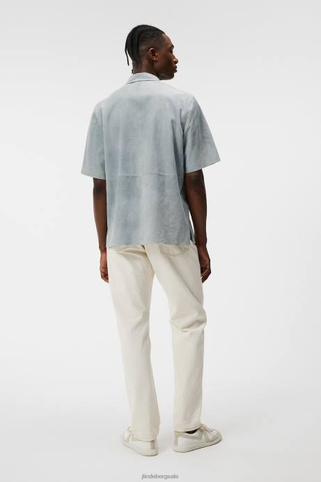 Men J.Lindeberg Dream Blue Shorty Suede Shirt Clothing 8R621178